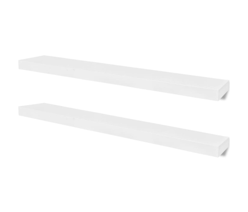 Estantes flotantes de pared 2 uds MDF blanco para libros/DVD