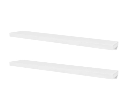 vidaXL Estantes flotantes de pared 2 uds MDF blanco para libros/DVD