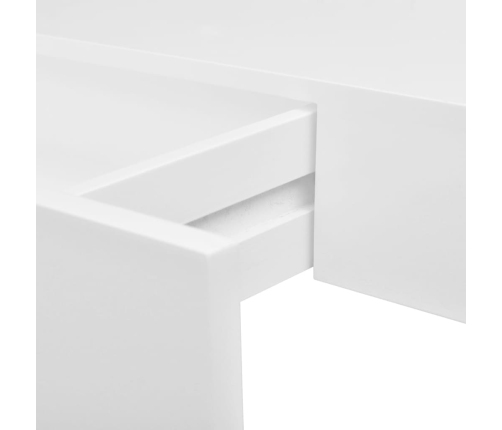 vidaXL Estante flotante pared con 1 cajón MDF blanco para libros/DVD