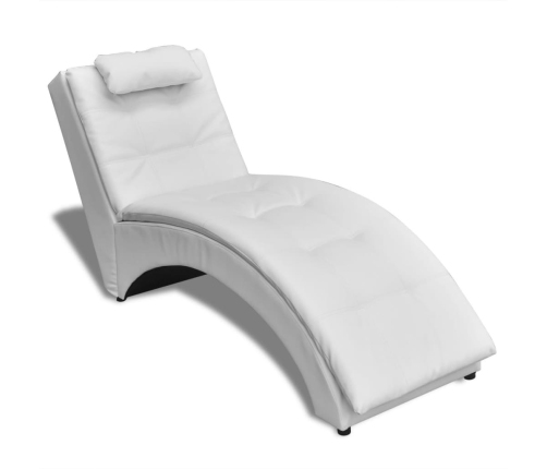 Diván con almohada de cuero sintético blanco