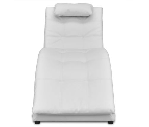 Diván con almohada de cuero sintético blanco