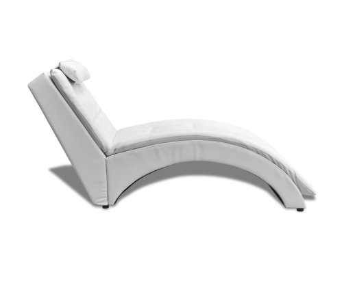 Diván con almohada de cuero sintético blanco