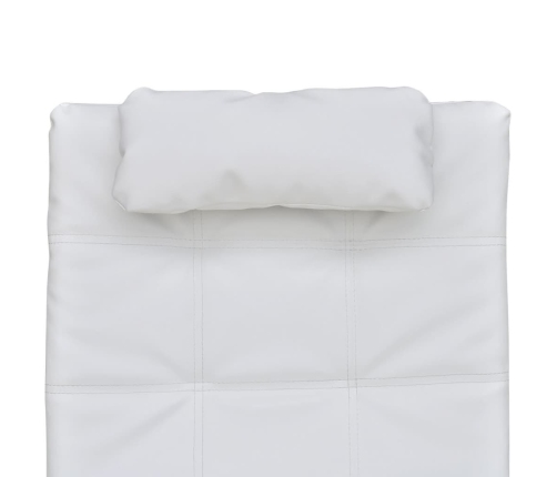 Diván con almohada de cuero sintético blanco