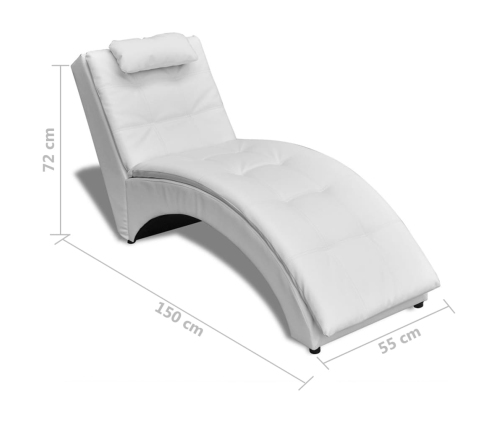 Diván con almohada de cuero sintético blanco