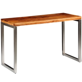 Mesa de comedor con patas de acero madera maciza