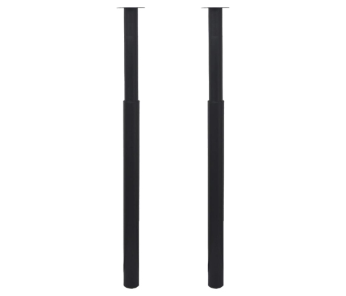 2x Patas de mesa telescópicas negro 710 mm-1100 mm