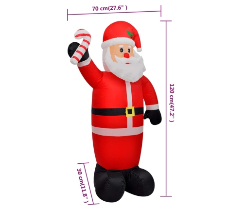 Papa Noel inflable, 120 cm