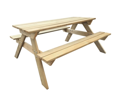 vidaXL Mesa de picnic de madera de pino 150x135x71,5 cm