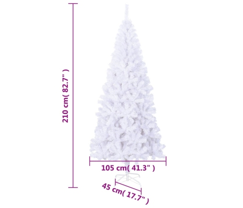 Árbol de Navidad artificial con soporte acero 910 ramas 210 cm