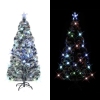 Árbol de Navidad artificial con soporte/LED fibra óptica 150 cm