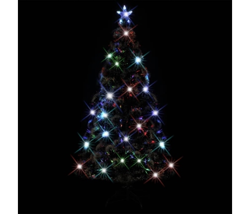 Árbol de Navidad artificial con soporte/LED fibra óptica 150 cm