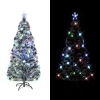 Árbol de Navidad artificial con soporte/LED fibra óptica 210 cm