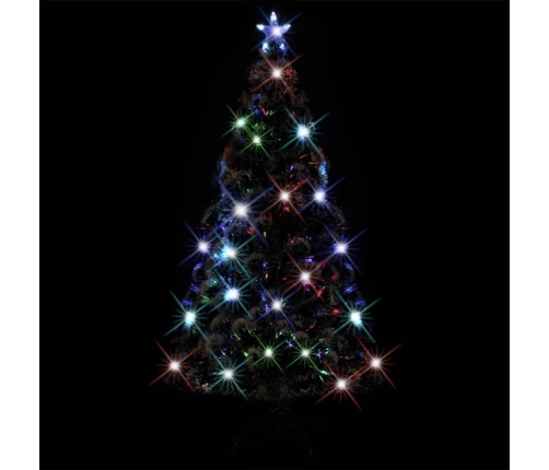 Árbol de Navidad artificial con soporte/LED fibra óptica 210 cm