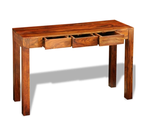 Mesa consola con 3 cajones madera maciza Sheesham 80 cm