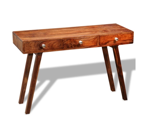 Mesa consola con 3 cajones madera maciza sheesham 76 cm