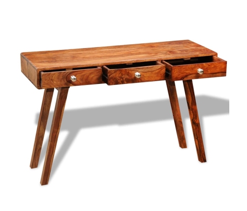 Mesa consola con 3 cajones madera maciza sheesham 76 cm