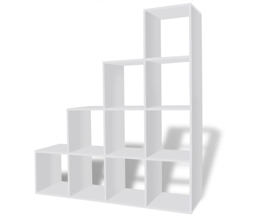 Estantería librería en forma de escalera 142 cm blanca