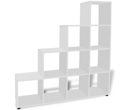 Estantería librería en forma de escalera 142 cm blanca