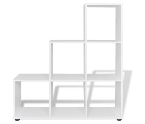 Estantería librería en forma de escalera 107 cm blanca