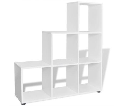 Estantería librería en forma de escalera 107 cm blanca