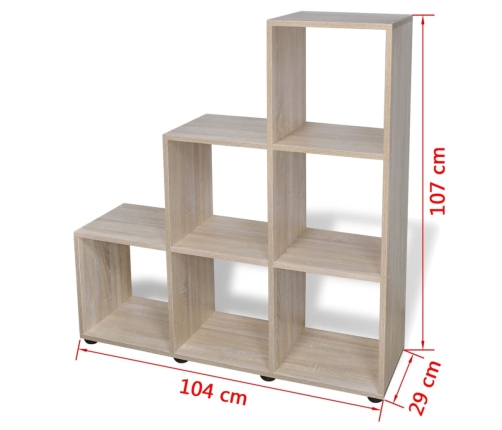 Estantería librería en forma de escalera 107 cm blanca