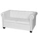 Sofás Chesterfield de 2 y 3 plazas cuero sintético blanco