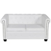 Sofás Chesterfield de 2 y 3 plazas cuero sintético blanco