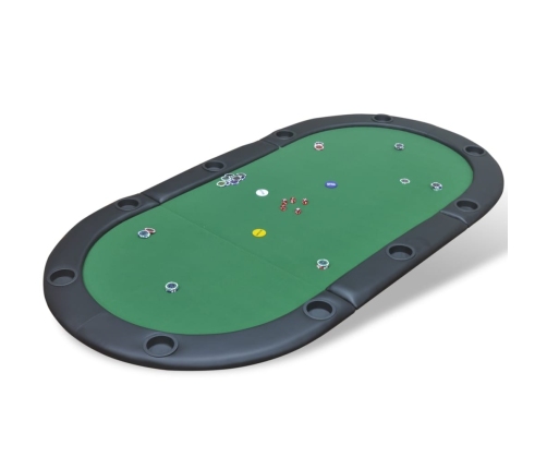 Tablero de póker plegable para 10 jugadores verde