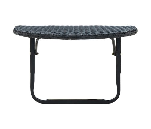 Mesa de balcón de ratán sintético negro 60x60x32 cm