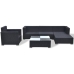 Set muebles de jardín 6 piezas y cojines ratán sintético negro