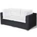 Set muebles de jardín 6 piezas y cojines ratán sintético negro
