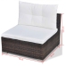 Set muebles de jardín 10 pzas y cojines ratán sintético marrón