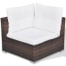 Set muebles de jardín 10 pzas y cojines ratán sintético marrón