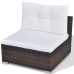 Set muebles de jardín 10 pzas y cojines ratán sintético marrón