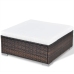 Set muebles de jardín 10 pzas y cojines ratán sintético marrón