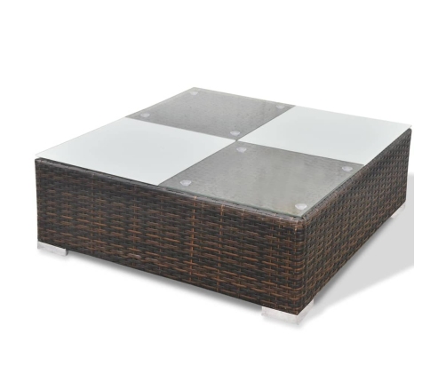 Set muebles de jardín 10 pzas y cojines ratán sintético marrón