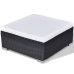 Set muebles de jardín 10 piezas y cojines ratán sintético negro