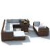 Set muebles de jardín 10 pzas y cojines ratán sintético marrón