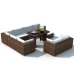 Set muebles de jardín 10 pzas y cojines ratán sintético marrón
