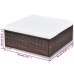 Set muebles de jardín 10 pzas y cojines ratán sintético marrón