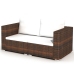 Set muebles de jardín 10 pzas y cojines ratán sintético marrón