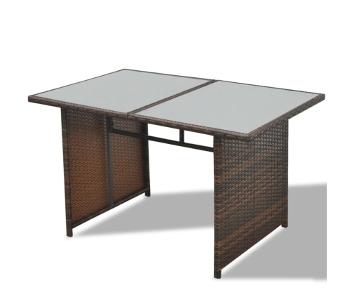 Set muebles de jardín 10 pzas y cojines ratán sintético marrón