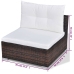 Set muebles de jardín 10 pzas y cojines ratán sintético marrón