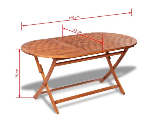 Set de comedor de jardín 7 piezas madera maciza de acacia