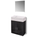 Conjunto de mueble y lavabo 3 piezas negro