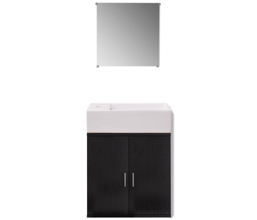 Conjunto de mueble y lavabo 3 piezas negro