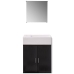 Conjunto de mueble y lavabo 3 piezas negro