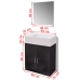 Conjunto de mueble y lavabo 3 piezas negro