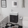 Conjunto de mueble y lavabo 3 piezas negro