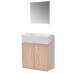 Conjunto de mueble y lavabo 3 piezas beige